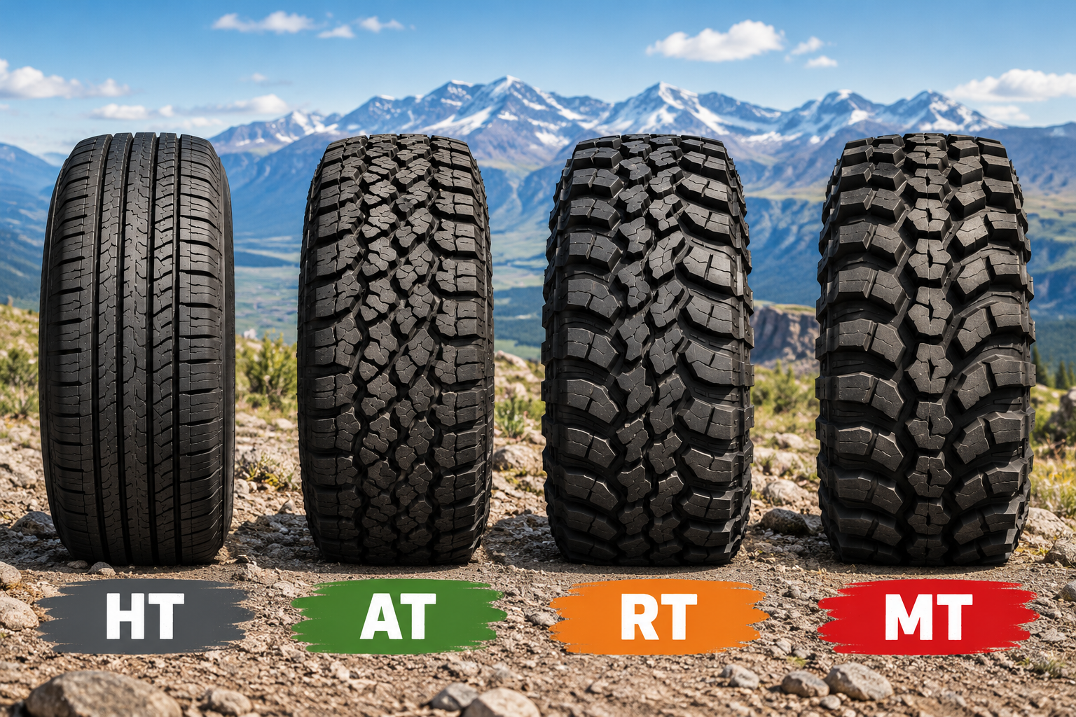 4×4 Tire Guide: HT vs AT vs RT vs MT vs Extreme MT — Which Tires Do You Really Need?